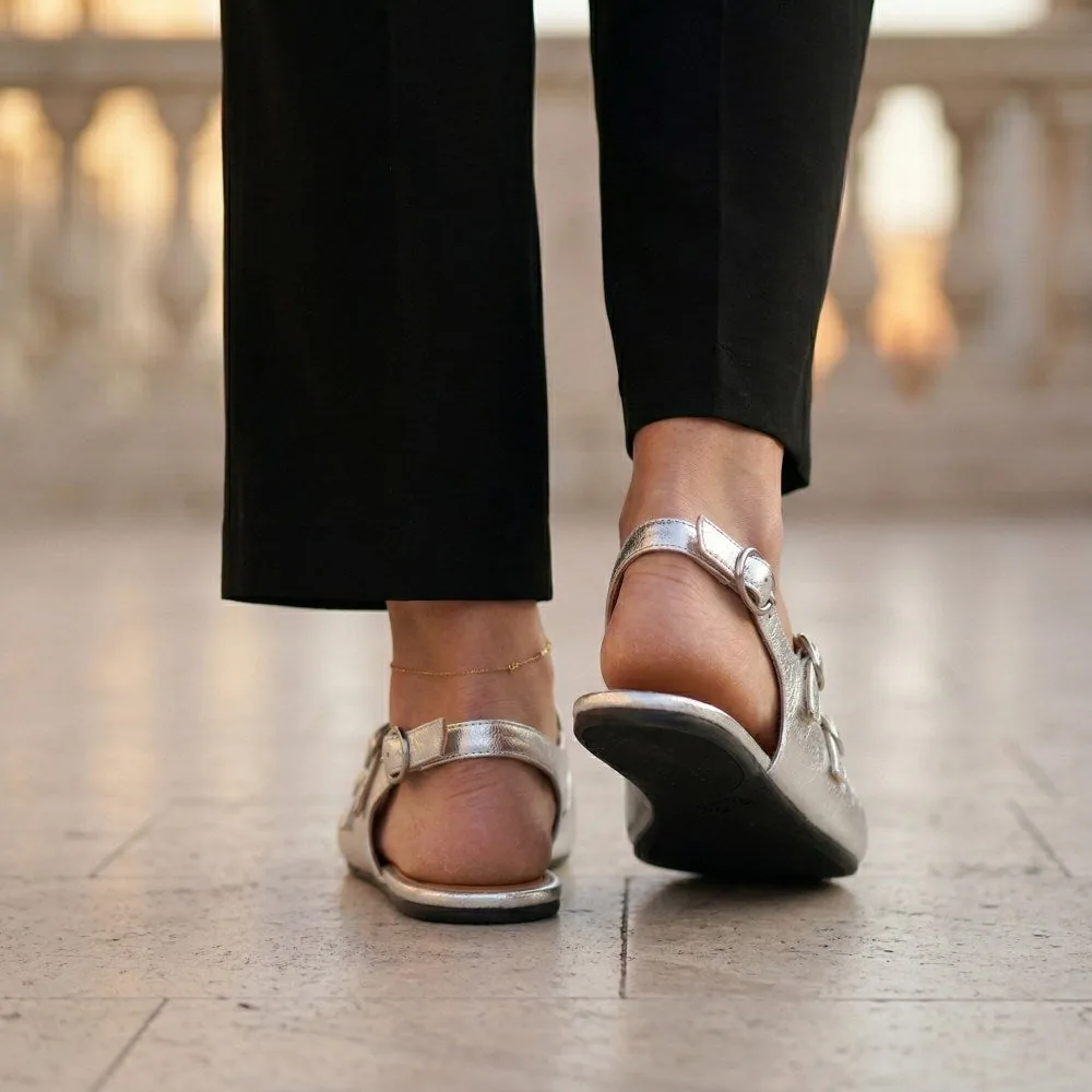 Женские балетки ZAQQ QOMET Silver (серебристый цвет), фото 5