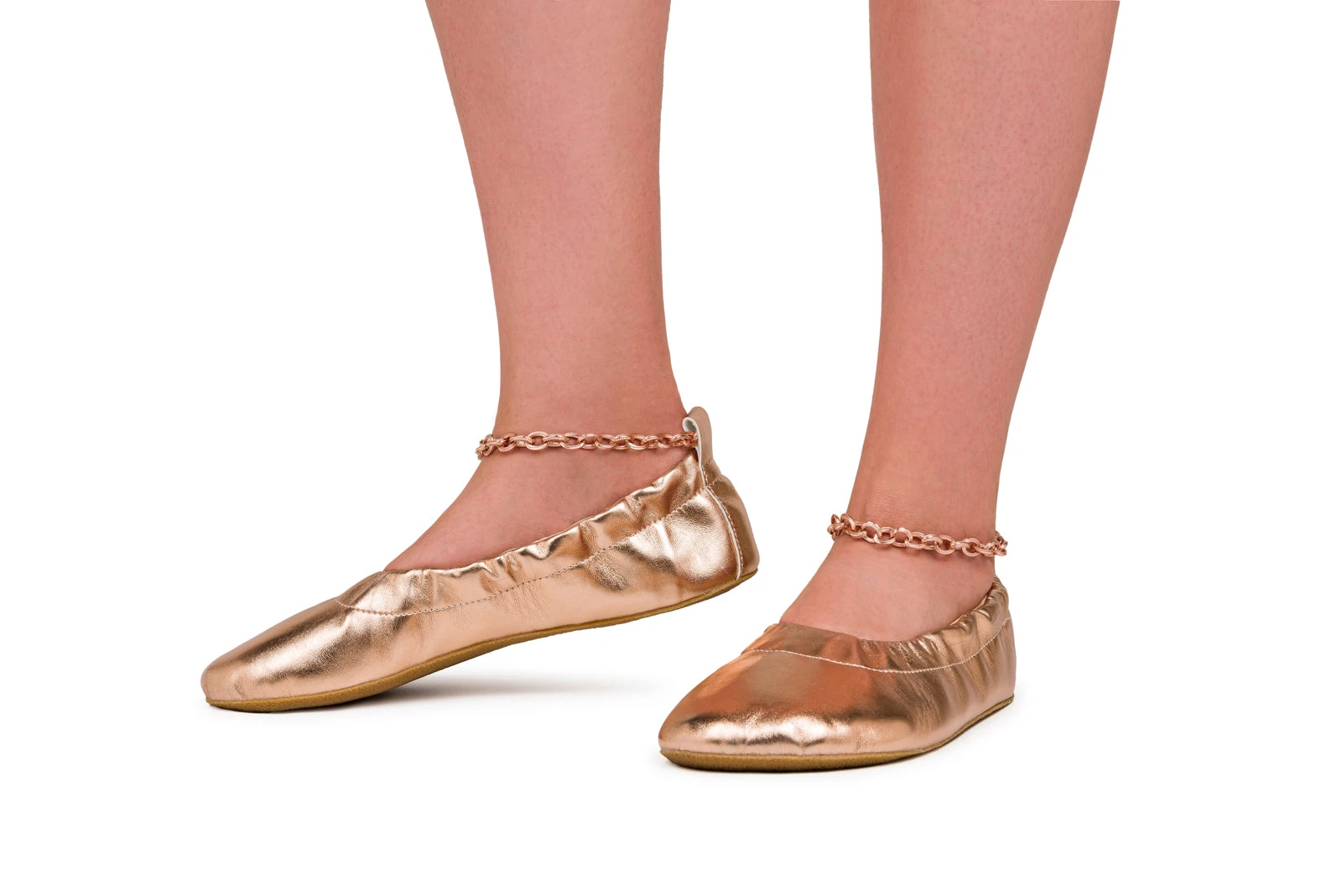 Балетки Ahinsa Chic Barefoot — розовое золото, фото 13