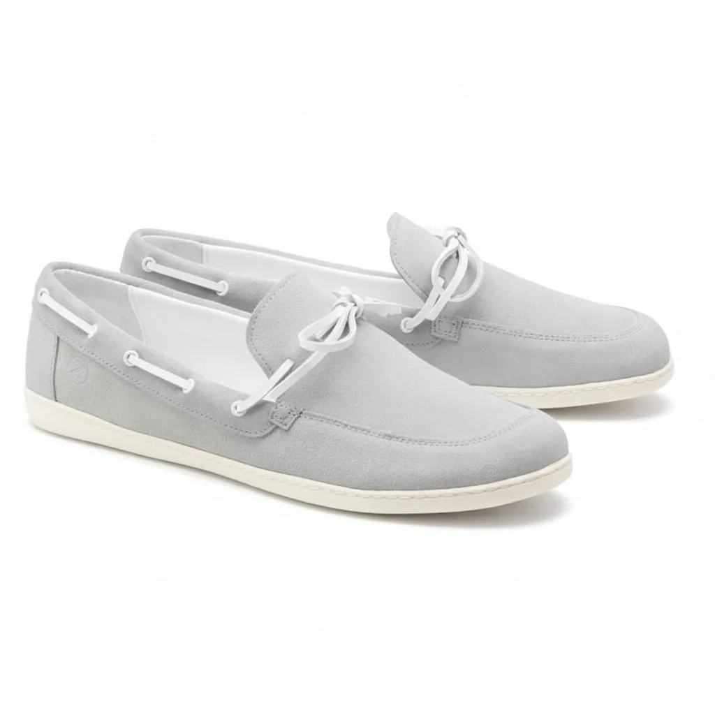 Мужские мокасины ZAQQ QEA Velours Lightgrey (светло-серый цвет)