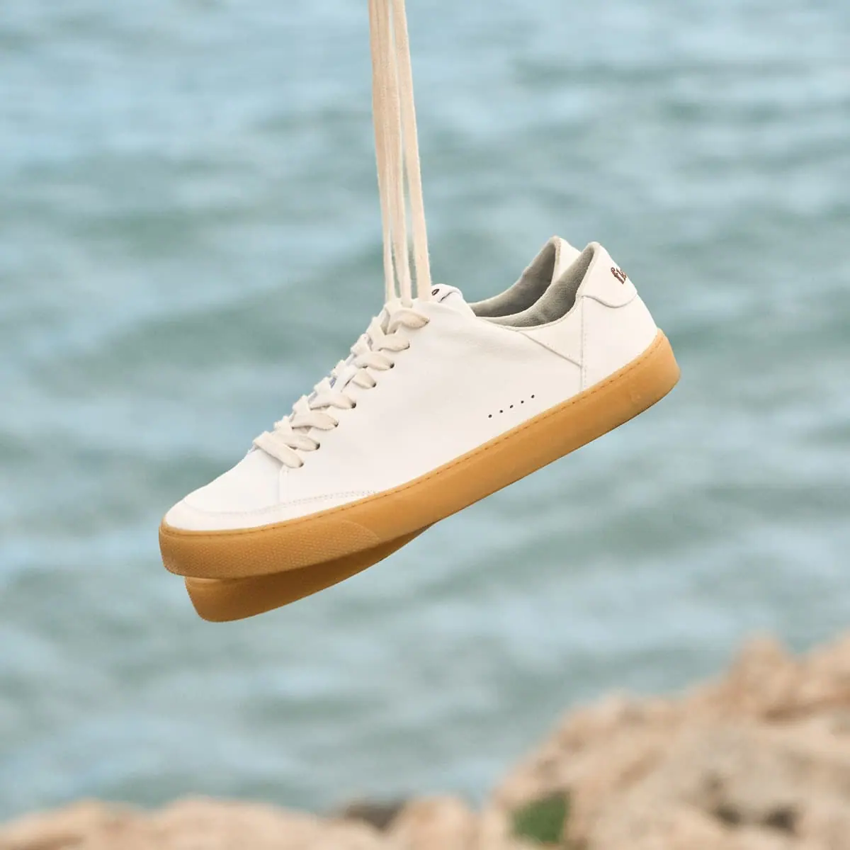 Босоногие кроссовки Fleeters Lemon — белый коричневая подошва, фото 4